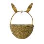 Set of 2 Seagrass Wicker Craft Woven Hanging Storage Basket With Bunny Ears Design For Home Wall Decor