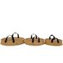 Set of 3 Handmade Round Storage Bamboo Basket With Two Handle For Home Storage Decor
