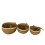 Set of 3 Storage Hanging Wicker Basket Eco Friendly Seagrass Woven Wall Hanging Port Wicker Flower Basket