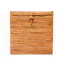 Square Rattan Tissue Boxes Cover Natural Rattan Paper Holder Box With Lid Hand-Woven For Home Kitchen