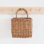 Square Wall Hanging Storage Basket Wicker Boho Mounted Decorative Basket For Kids Room And Nursery Decor