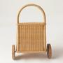 Versatile Rattan Standing With Arched Handle Rustic Charm Rattan Storage Wagon For Kids