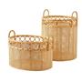 Woven Rattan Wicker Storage Baskets With Handles Laundry Storage Container Home Storage Organization