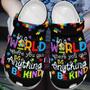 Autism Awareness Day Be Anything Be Kind Puzzle Piece Crocband Clog Shoes