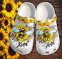 Bee Kind Sunflower Leopard Shoes Gift Women Mother Day- Sunflower Be Kind Shoes Croc Clogs