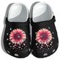 Breast Cancer Awareness Pink Ribbon Sunflower Crocband Clog Shoes