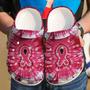 Breast Cancer Awareness Ribbon Tie Dye Crocband Clog Shoes