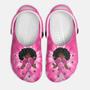 Breast Cancer File Like A Girl Black Woman Classic Clogs Shoes