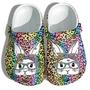 Bunny Easter Day Leopard Rainbow Color Shoes - Happy Easter Day Bunny Cute Shoes Croc Clogs
