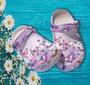 Butterfly Twinkle Flower Purple Croc Shoes Gift Grandaughter- Butterfly Girl Shoes Croc Clogs Gift Sister