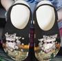 Cat And Wine Shoes - Funny Animal Clog Birthday Gift For Women Men