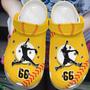 Custom Number Pitching Softball Player Yellow Clogs Shoes