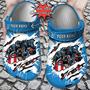 Football Personalized Cpanthers Mascot Ripped Flag Clog Shoes