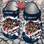 Football Personalized Ne Patriots Mascot Ripped Flag Clog Shoes