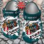 Football Personalized Peagles Mascot Ripped Flag Clog Shoes