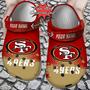 Football Personalized Sf49 Half Tone Drip Flannel Clog Shoes