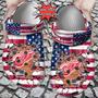 Hockey Personalized Dred Wings American Flag Breaking Wall Clog Shoes