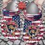Hockey Personalized Fpanthers American Flag Breaking Wall Clog Shoes