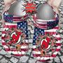 Hockey Personalized Nj Devils American Flag Breaking Wall Clog Shoes