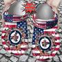 Hockey Personalized Wjets American Flag Breaking Wall Clog Shoes