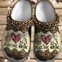 Peace Love Nursing Leopard Skin Clogs Shoes Birthday Gift