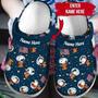 Personalized Snoopy Astronaut America Flag Patriot Crocband Clogs