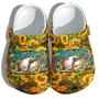 Sunflower Baseball Mom Farm Girl Shoes For Wife Mom Grandma - Farmer Baseball Mom Sunflower Shoes Croc Clogs