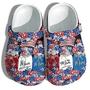 Wife Mom Mimi 4Th Of July Shoes Gift Women - Flower Garden Love Family America Flag Shoes Birthday Gift
