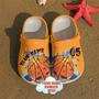 Basketball - Basketball Custom Name Number Orange Clog Shoes For Men And Women