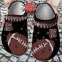 Custom Name Number Football Glitter Clog Shoes Football