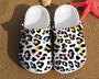 Leopard Print Colorful Glitter Gift For Fan Classic Water Rubber Clog Shoes Comfy Footwear