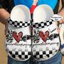 Racing Personalized Peace Love 102 Rubber Clog Shoes Comfy Footwear