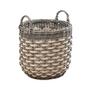 Set of 3 Thick Braid Durability Wicker Baskets Hand-Woven Round Resin Basket Set