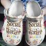 Social Worker Floral 102 Gift For Lover Rubber Clog Shoes Comfy Footwear
