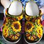 Sunflower Cute Butterfly Gift For Lover Rubber Clog Shoes Comfy Footwear