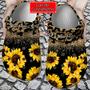 Sunflower - Personalized Sunflowers Glitter Leopard Clog Shoes For Men And Women