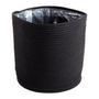 Set of 2 Black Decorative Jute Planter Pot with Plastic Liner Woven Basket for Plants Floor Plants Storage