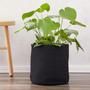 Set of 2 Black Decorative Jute Planter with Plastic Liner Woven Basket for Plants Floor Plants Storage
