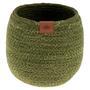 Set of 2 Dark Olive Woven Jute Planter Pot for Rustic and Farmhouse Decor