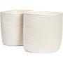 Set of 2 Decorative Jute Planter Pot with Plastic Liner Woven Basket for Plants Floor Storage