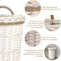 Set of 2 White Handmade Wall Hanging Baskets Woven Wicker Wall Baskets Farmhouse Wall Decor