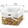 Set of 6 Small Natural Woven Water Hyacinth Wicker Storage Nest Baskets with Liner for Kids Baby Nursery Room Decor