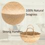 Large 19.5in Sedge Wicker Planters Belly Basket Belly Basket for Plant, Grocery, Picnic