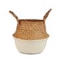 Woven Sedge Wicker Planters Belly Basket for Storage, Laundry, Picnic, Plant Pot Cover, and Grocery and Toy Storage