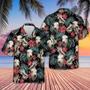 Black Baldy Dark Red Flowers Pattern Hawaiian Shirt, Farm Hawaiian Shirt, Farmer Hawaii