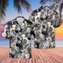 Brahman Cattle Grey Hawaiian Shirt, Farm Hawaiian Shirt, Farmer Hawaii