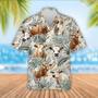 Brahman Cattle Tropical Leaf Pattern Hawaiian Shirt, Farm Hawaiian Shirt, Farmer Hawaii