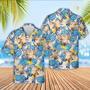 Charolais Cattle Tropical Blue Palm Leaves Hawaiian Shirt, Farm Hawaiian Shirt, Farmer Hawaii