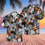 Chicken Grey Hawaiian Shirt, Farm Hawaiian Shirt, Farmer Hawaii