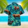 Cow Tropical Hawaiian Palm Leaves All Over Printed Hawaiian Shirt, Farm Hawaiian Shirt, Farmer Hawaii